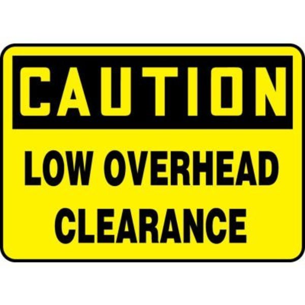 Accuform Accuform Caution Sign, Low Overhead Clearance, 10inW x 7inH, Adhesive Vinyl MEQM617VS
